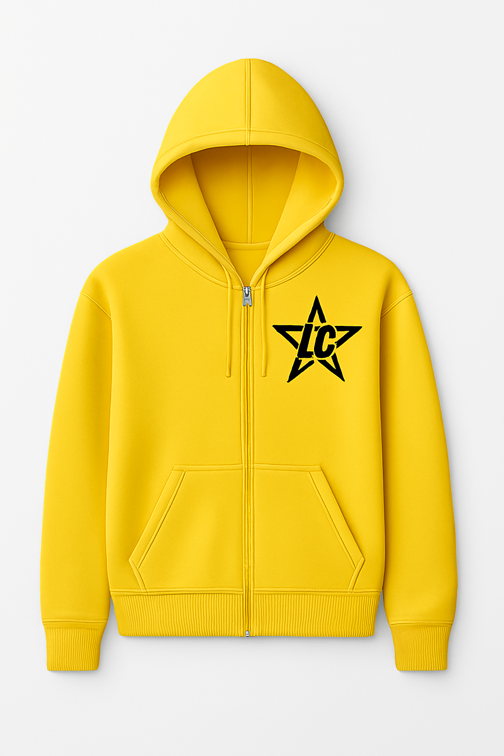 Yellow Plain Hoodie - Zipped